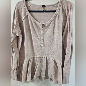 We The Free Coastline Henley Peplum Top